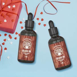 Beard Oil Conditioner - All Natural Sandalwood Scent with Organic Argan & Jojoba Oils - Softens & Strengthens Beards and Mustaches for Men (Sandalwood, 2 Pack)