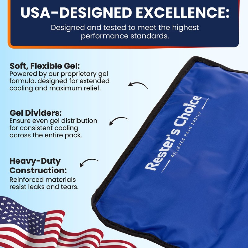 Gel Soft Flexible Ice Pack for Injuries Reusable - (Large: