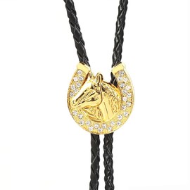 Doitby Gold Bolo Tie Western Cowboy Necktie Necklace Bolo Ties for Men Women Boys