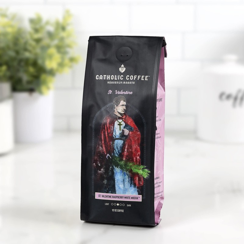St. Valentine Raspberry White Chocolate 12 ounces Catholic Coffee (Ground)