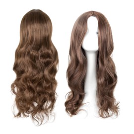 1 Pcs Ladies Wigs, 65 cm Long Curly Ladies Fancy Dress Synthetic Hair Brown Wigs for Women Charming Full Hair Long Replacement Brown Curly Cosplay Party, Daily Use