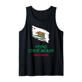 Pismo State Beach California Paint Splatter Flag Vacation Tank Top