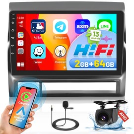 for Toyota Tacoma Stereo 2005-2013 with Wireless Carplay Android Auto Hikity 9 Inch Touch Screen Android 13 Car Radio 2G+64G GPS WiFi Mirror Link Bluetooth AHD Backup Camera