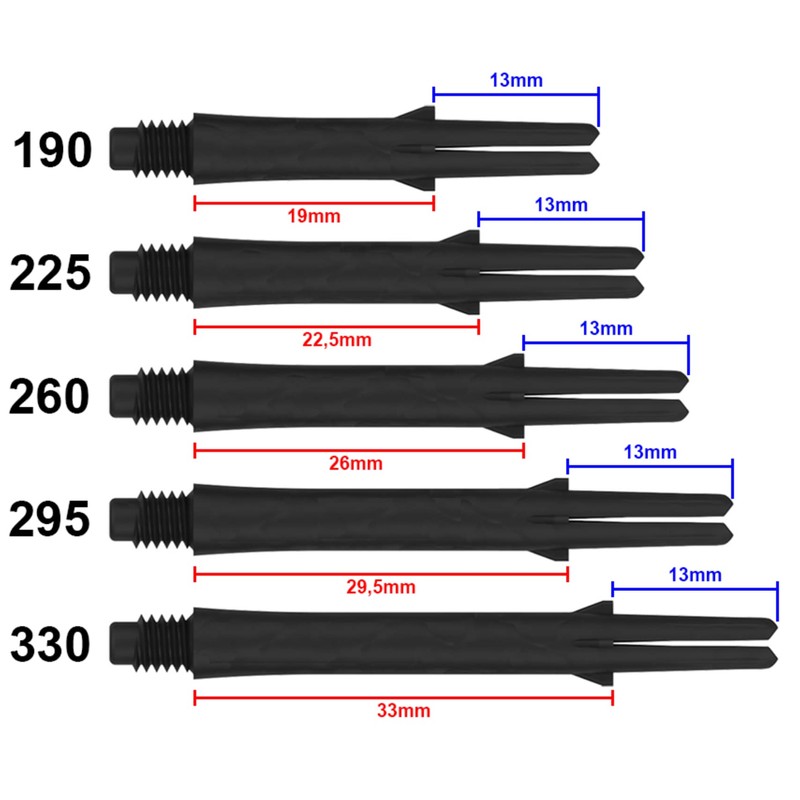 L-Style Carbon L-Shaft Lock Straight Twotone Blue Display Length 330