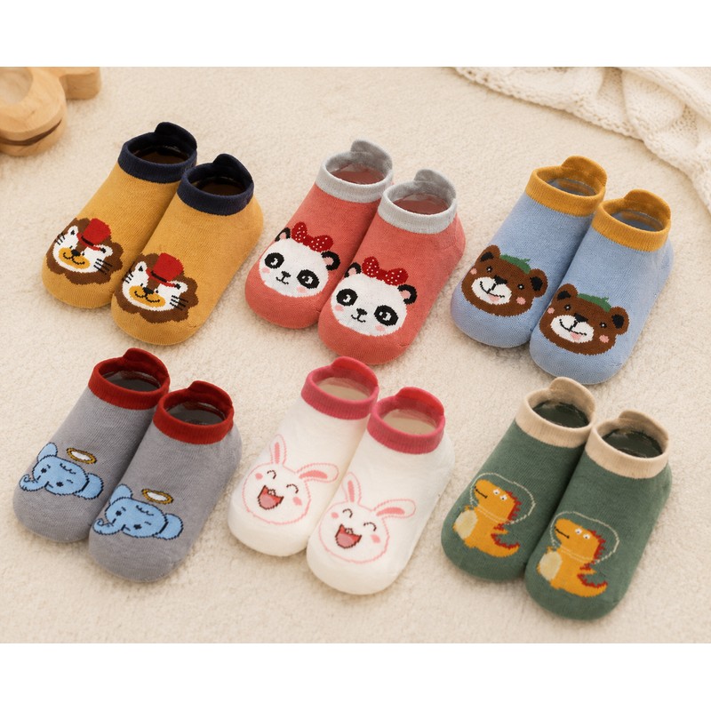 Kids Cotton Non-Slip Socks for Toddlers – Cute Cartoon Animal