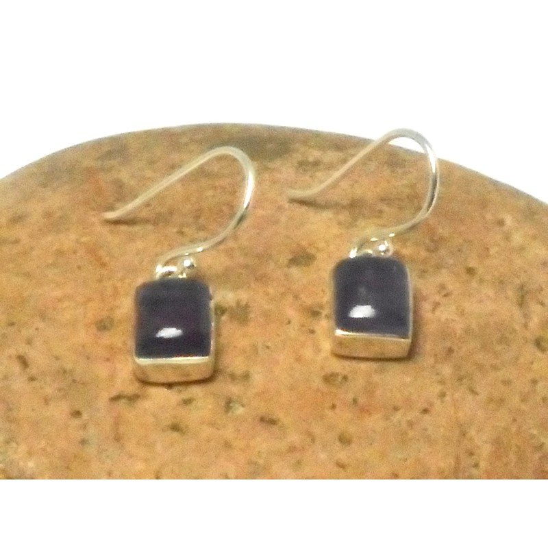 Art Gecko Amethyst 925 Sterling Silver Rectangular Purple Gemstone Drop