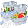 4 Gallon Large Ice Buckets for Parties, IKAYAS Galvanized Ice