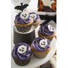 Halloween Glitter Bat Cupcake Toppers Black