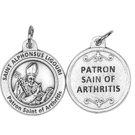 Gifts by Lulee, LLC Saint Alphonsus Liguori Patron of Those Suffering with Arthritis San Alfonso Liguori Patron de los quer padecen artritis Medal and Prayer Card English or Spanish Includes Chain