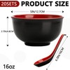LOSYHU 20 Pack Miso Soup Bowls with Spoons, 16 Oz