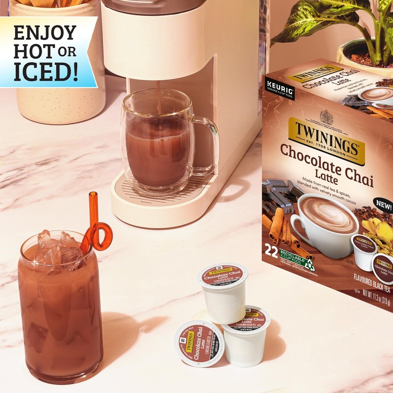 NEW Twinings Chocolate Chai Latte Tea K-Cup Pods for Keurig,