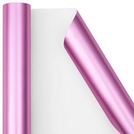 PlandRichW Pink Metallic Wrapping Paper Mini Rolls - Solid Colors Matte Gift Paper Great for Weddings, Birthdays, Christmas, Baby Shower - 17 Inches X 33 Feet