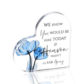Wedding Memorial Desk Signs for Women Men Decorative Heart Wedding Table Decor for Loved Ones We Know You Would Be Here Today If Heaven Wasn't So Far Away Desk Plaque for Home Office Desk Decor Sign