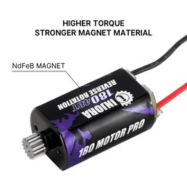 INJORA 48T 180 Brushed Motor with Stainless Steel Pinion for 1/18 1/24 FMS FCX18 FCX24 Upgrade (INM14)