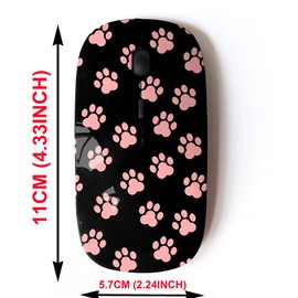 CJCBROES 2.4G Wireless Mouse with Cute Pattern Design for All Laptops and Desktops with Nano Receiver - Animal paw Prints