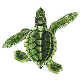 Baby Turtle Porcelain (Style B) Swimming Pool Mosaic (Style B - 5" x 5", Green)