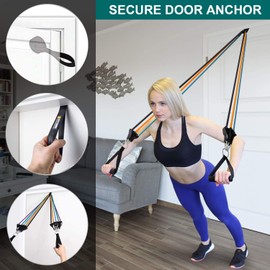 Resistance Bands Door Anchor Attachment Secure Door Anchor Heavy Duty Door Anchor for Resistance Bands Door Jamb Anchor Fitness Workout Band Door Anchor (Anchor + Carabiner)