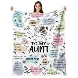 HEIFAM Aunt Gifts Blanket, Best Aunt Ever Gifts, to My Auntie Blanket, Birthday Gifts for Aunts from Niece Nephew, Auntie, Present for Godmother, 50"X60"