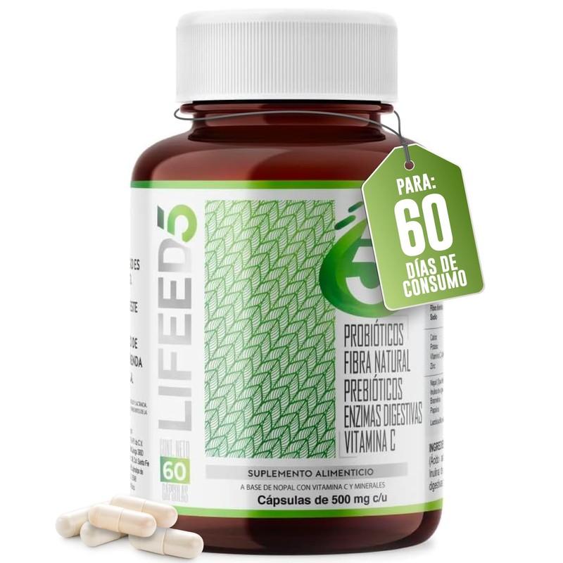 LIFEED5 Enzimas Digestivas y Probióticos | 60 cápsulas | 500mg