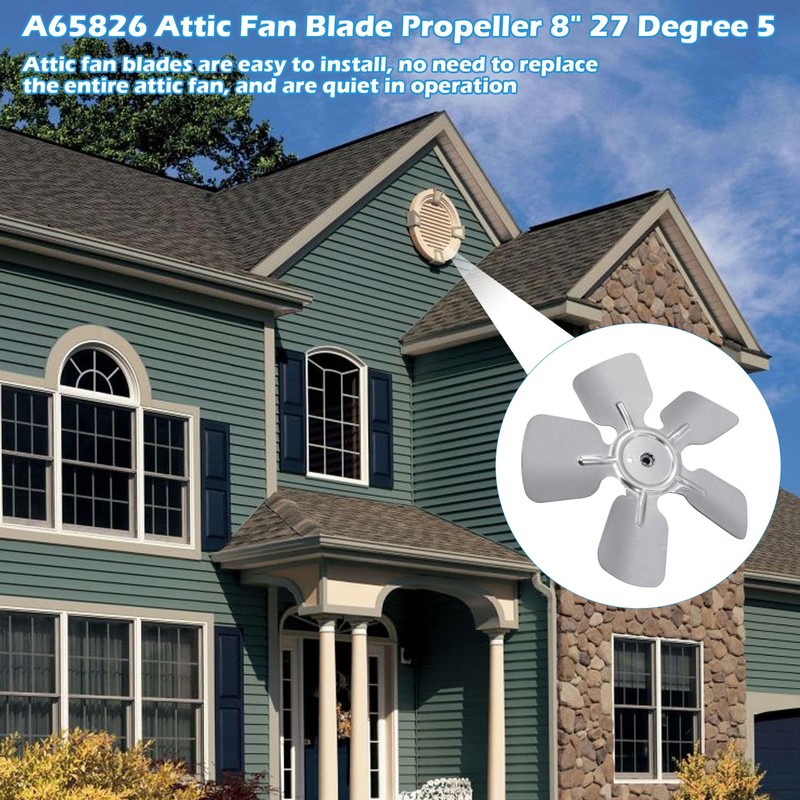 A65826 Metal Fan Blade 8" Diameter 5 Blades 1/4" Bore