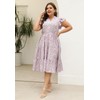 Keluummi Plus Size Wedding Guest Midi Dresses for Curvy Women,
