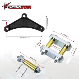 RYANSTAR RACING Heavy Duty Shackle Upgrade Kit with 2Pcs Trailer Leaf Spring Equalizers EQ-E1 35" Wheelbase Compatible with CRE3000 Stock and Equaflex Trailer Shackle kit