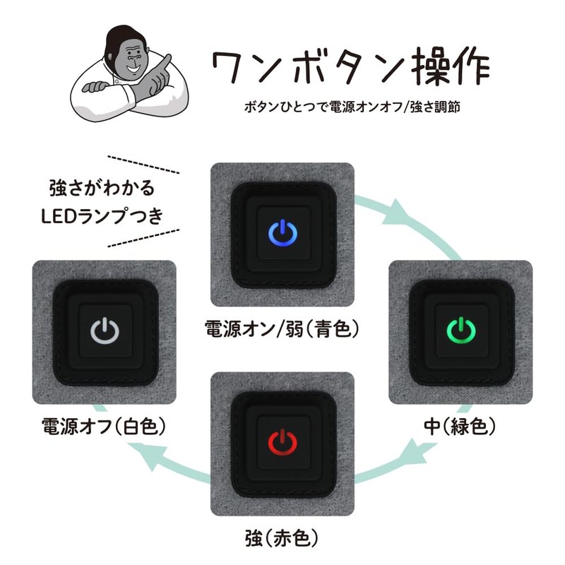 Doshisha Gorilla Electric Foot Care Timer, 10 Minutes, Automatic Off,