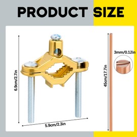 Shimeyao 2 Pcs Water Heater Bonding Kit 1/2"-1" Ground Clamp Die Cast Electrical Grounding Clamp