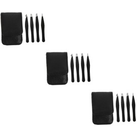 Baluue 3sets Portable Eyebrow Tweezers Ergonomic Stainless Steel Brow Clips for Precise Hair Removal Design for Eyebrow Grooming and Facial Hair Removal