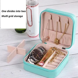 Serlife PU Leather Travel Jewelry Case Box Mothers Day Gifts for Mom Grandma Wife Women Sister Female Birthday Gifts Tiffany Blue (Initial O)