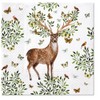 Servietten Tiere 20 Deer with Leaf Antlers Animal Motif Forest