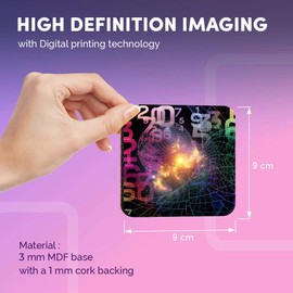 Destination Vinyl ltd Great Coasters (Set of 4) Square - Maths Science Fiction Drink Glossy Coasters/Tabletop Protection for Any Table Type #2575
