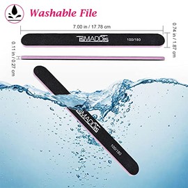 TsMADDTs - Paquete de 20 limas de uñas de doble cara, lima de manicura de grano 100 180 para uñas artificiales acrílicas naturales para niñas, mujeres