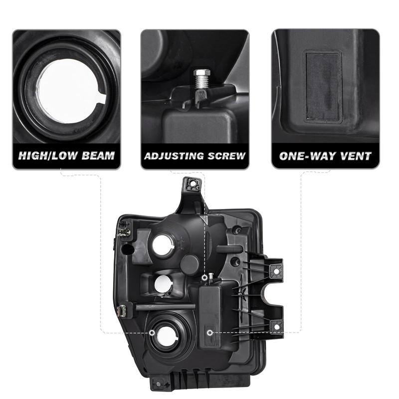 SOCKIR Headlight Assembly Set for 2008-2010 Ford F-250 F-350 F-450