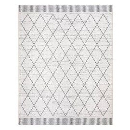 Gertmenian Premium Flatweave Indoor Outdoor Area Rugs | UV Stabilized, Fade & Stain Resistant Accent Rugs | 5x7 Standard, Parcie, Ivory, 24802