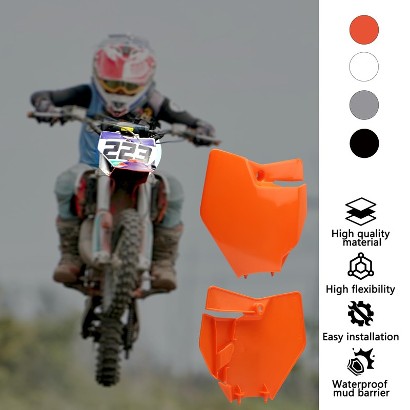 ABCERRSI Motorcycle Front Number Plate Dirt Bike Number Flat Plastic