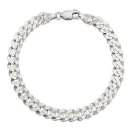 Savlano 925 Sterling Silver Curb Cuban Link Chain Bracelet for Men & Women - Made in Italy Comes With a Gift Box (8, 6.5mm)