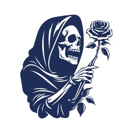 Tattwo.me - Temporary Tattoos for Adults and Children, 2 Weeks Waterproof - The Grim Reaper - Vegetable Ink - EU Cosmetics Certificate - (5X5 - P0530)
