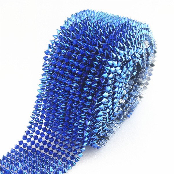 AEAOA 1 Yard Sapphire Sew Stitch On Spike Stud Cone