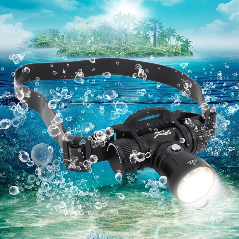 Diving Headlamp 8000LM 3 Lighting Modes 100m Waterproof Aluminum Alloy