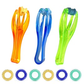 Finger Massage Ring and 3 Hand Massage Rollers for Promoting Hand Joint Blood Circulation Metabolism Anti Fatigue Stress Care Massage Set Acupressure and Meridian Massage Pack of 6