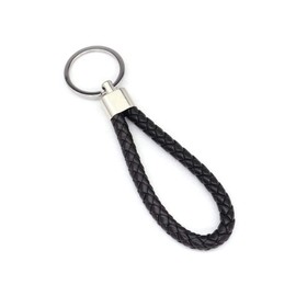 Choose Color Keyring Braided Strap, Leather Strap, Leather Key Chain, 17 black