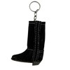 Needzo Western Keychain Genuine Leather Black Boot Keyring Lighter Holder,