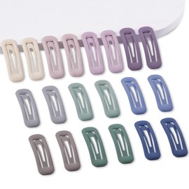 Cptots 20 PCS Small Rectangle Hair Barrettes For Women Non Slips Snap Clips For Thin Fine Hair, Matte Multi-colored,1.97 x 0.55Inch