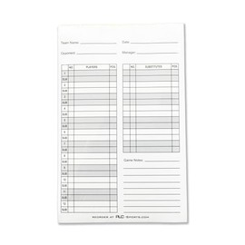 PLC Sports 90 Pack Baseball Softball Lineup Cards | 4 Part Carbon Copy | 5.5" x 8.5" | Game Notes Section with 12 Batter Order |