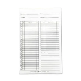 PLC Sports 90 Pack Baseball Softball Lineup Cards | 4 Part Carbon Copy | 5.5" x 8.5" | Game Notes Section with 12 Batter Order |