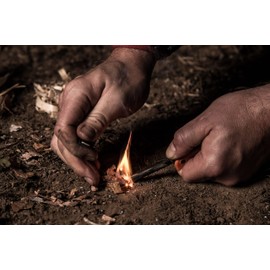 Lifesystems Dual-Action Outdoor Fire Starter - Magnesium Ferrocium Rod With Stainless Steel Striker For Camping, Survival and Bushcraft,Orange