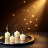 36pcs Musical Notes Cupcake Toppers，Black Glitter Note Cupcake Picks For