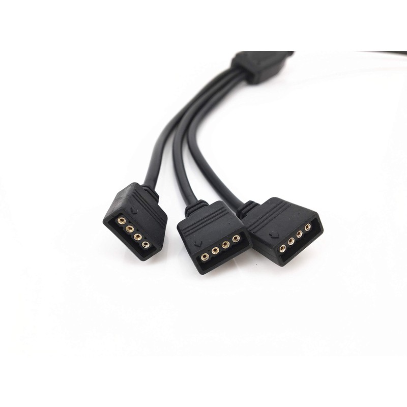 2pcs/pack black 4pin LED splitter cable Y splitter cable LED