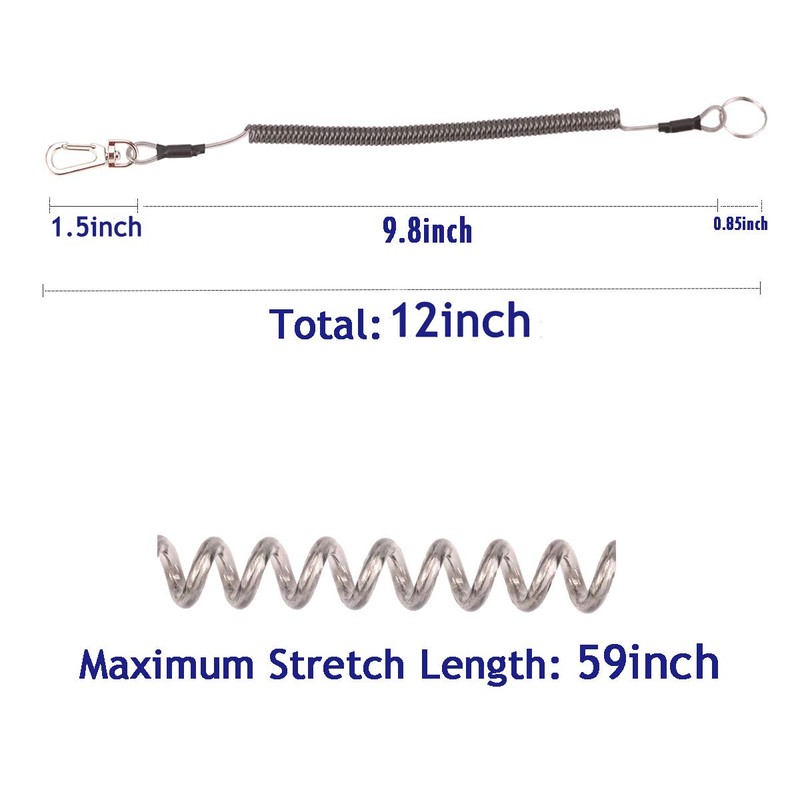 BB Hapeayou Fishing Lanyard (7Pcs) Safety Retractable Coiled Tether with